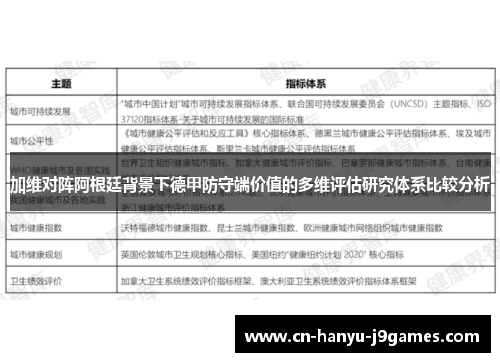 加维对阵阿根廷背景下德甲防守端价值的多维评估研究体系比较分析